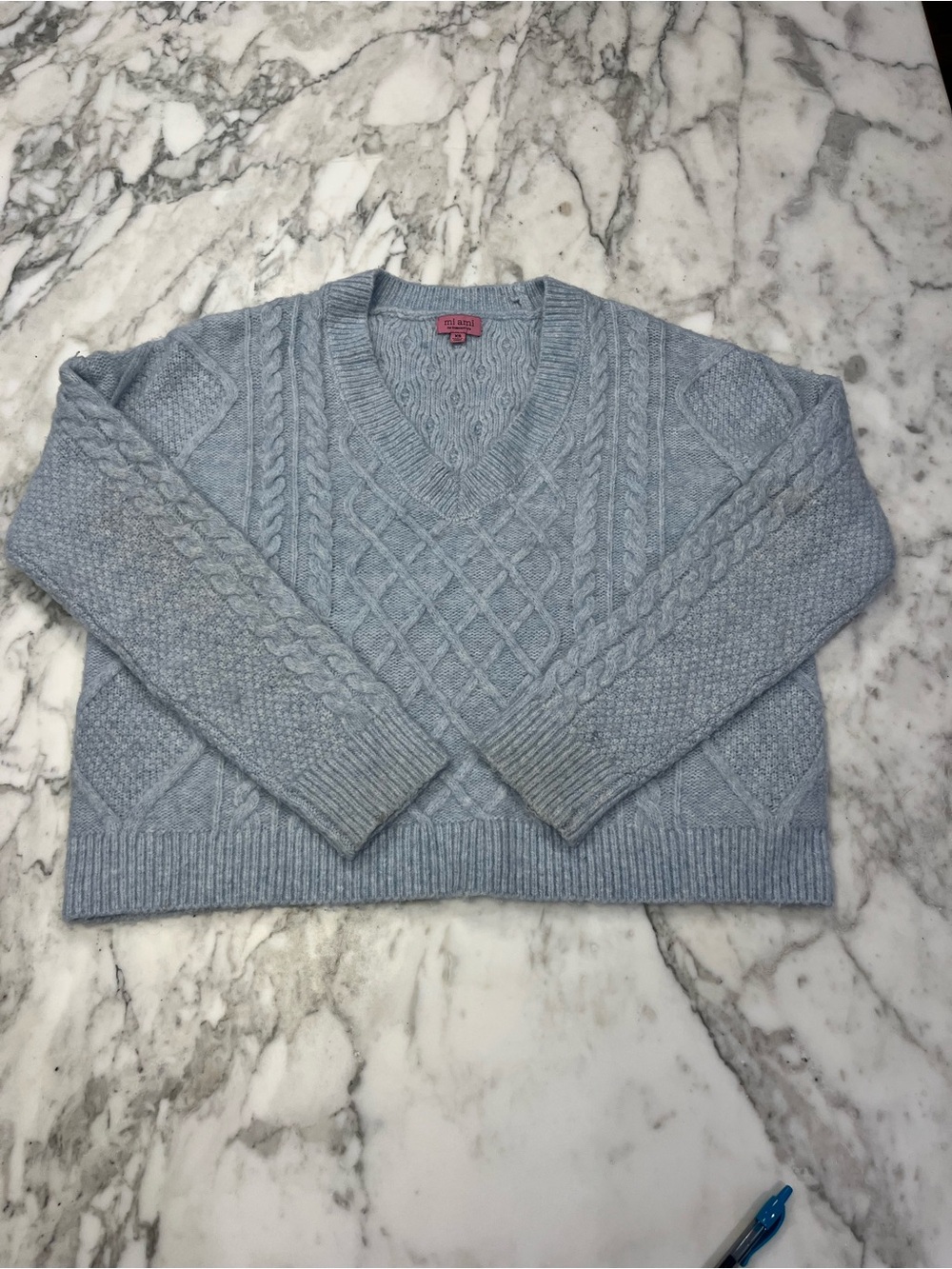 Light Blue V-Neck Sweater